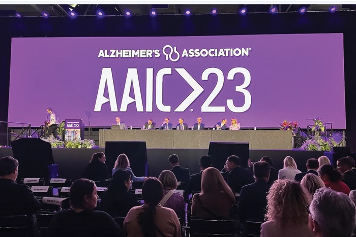 Presenters on stage at AAIC 2023