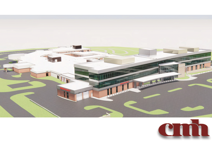 Exterior rendering of hospital expansion