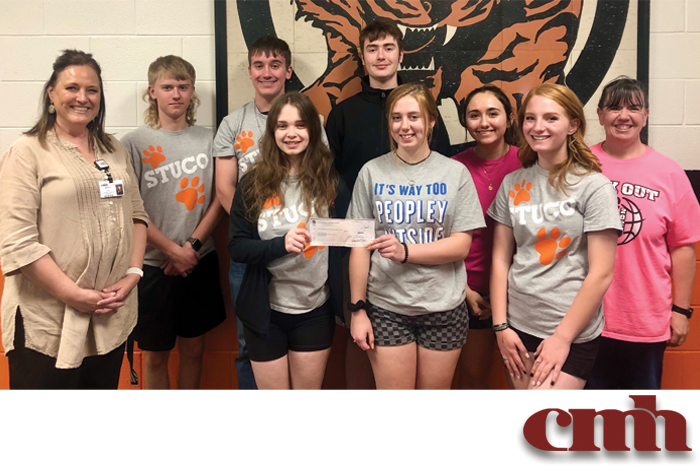 Humansville High School Student Council present donation to CMH Foundation