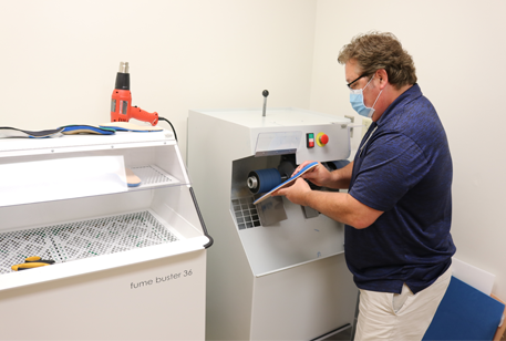 Machine for making custom foot orthotics