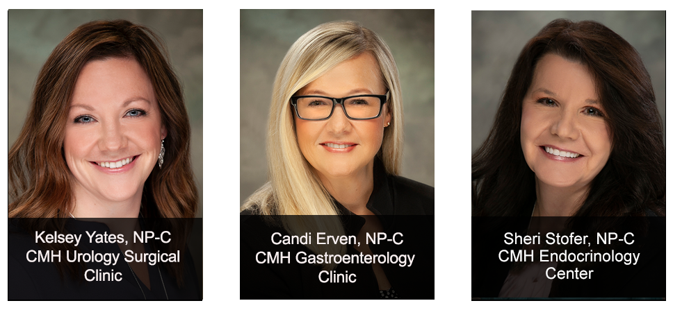 Kelsey Yates, NP-C, Candi Erven, NP-C, and Sheri Stofer, NP-C