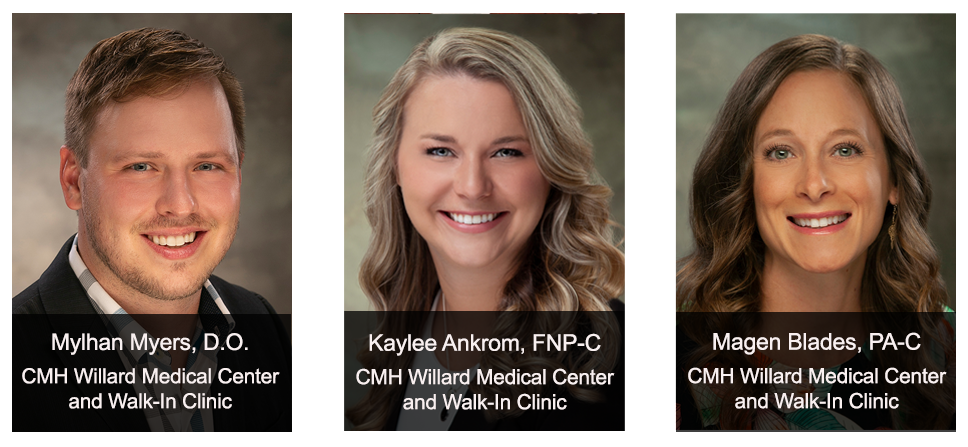 Mylhan Myers, D.O., Kaylee Ankrom, FNP-C, and Magen Blades, PA-C